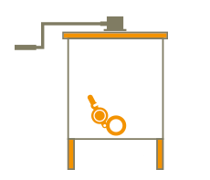 icono para tienda de venta online de material en acero inoxidable para extraer la miel