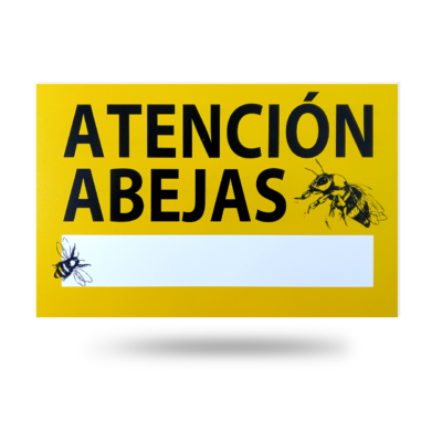 Cartel Atención abejas y zona videovigilada modelo basico