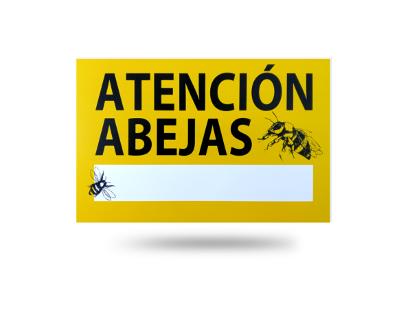 Cartel Atención abejas y zona videovigilada modelo basico